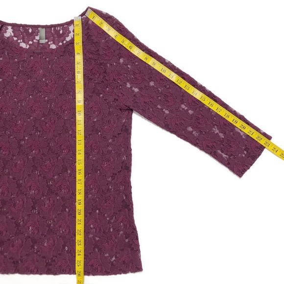 Denver Hayes | Purple Floral Lace Top | Size XL - Picture 14 of 14